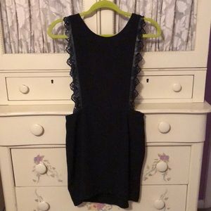 Black Sleeveless, Open-Side Mini Dress